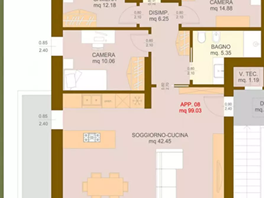 Immagine 4 di Appartamento in vendita  in Via delle Fornaci a San Martino Di Lupari