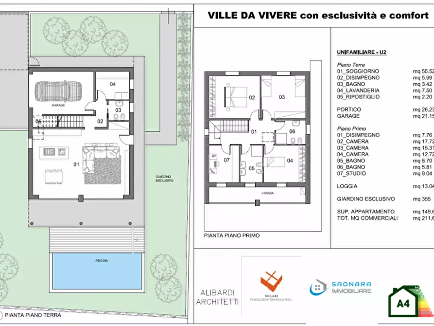 Immagine 4 di Villa in vendita  in Via Martiri Giuliani e Dalmati a Saonara