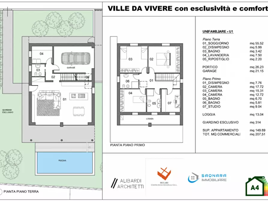 Immagine 6 di Villa in vendita  in Via Martiri Giuliani e Dalmati a Saonara