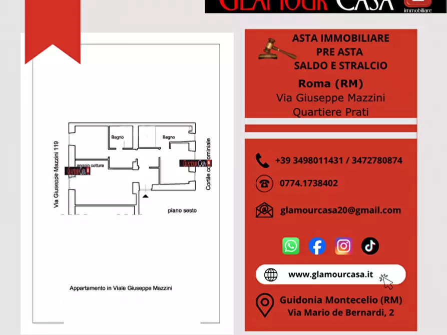 Immagine 6 di Appartamento in vendita  in Viale Giuseppe Mazzini a Roma