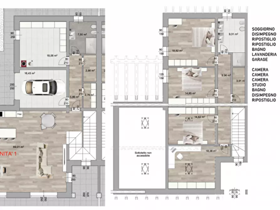 Immagine 9 di Casa bifamiliare in vendita  in Via Valli a Santa Giustina In Colle