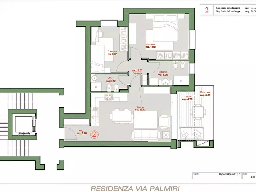 Immagine 7 di Appartamento in vendita  in via Giovanni Palmiri a Rimini