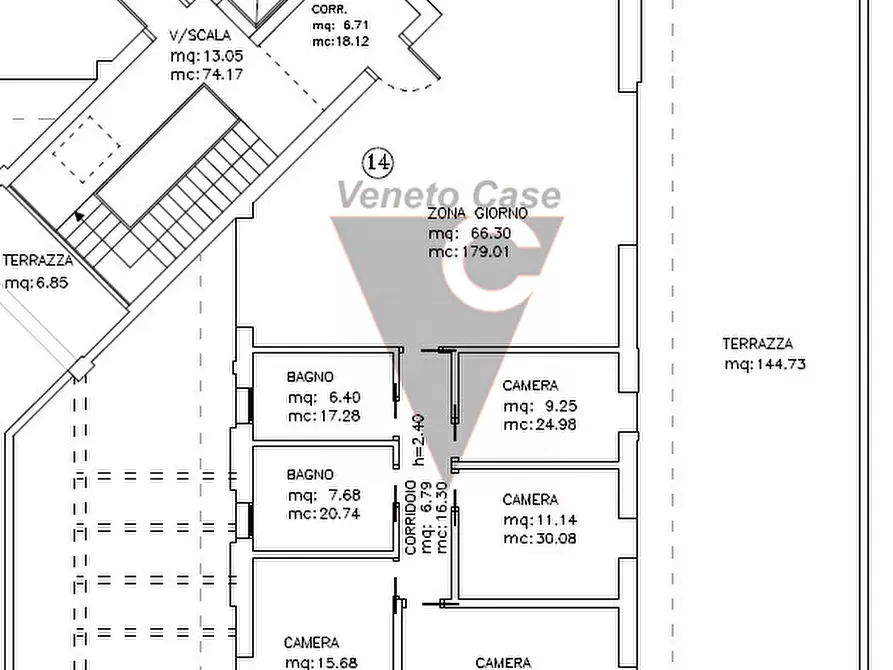 Immagine 6 di Attico in vendita  a Camponogara