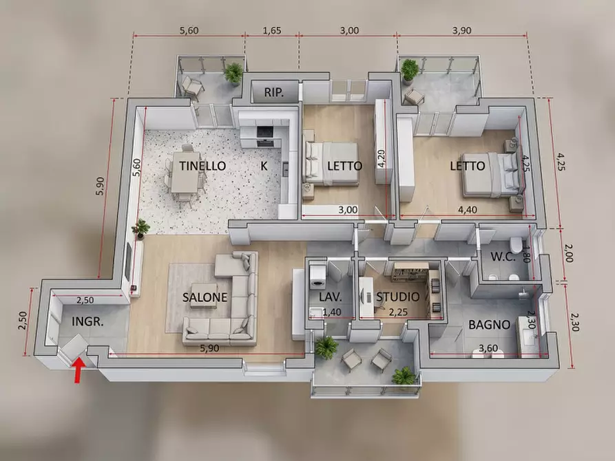 Immagine 46 di Appartamento in vendita  in Via E. A. Mario 3b a Lecce