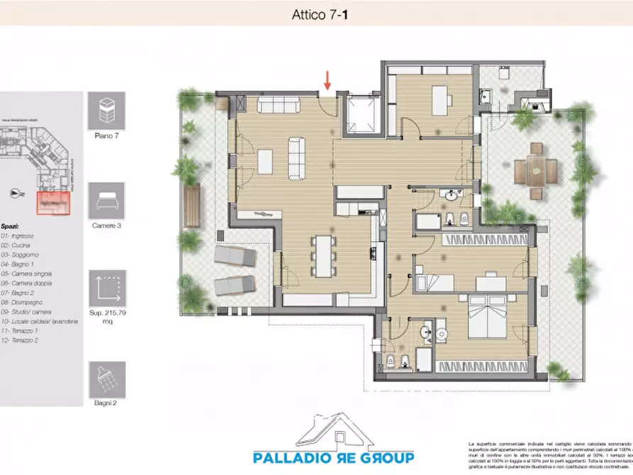 Immagine 7 di Attico in vendita  in viale crispi a Vicenza