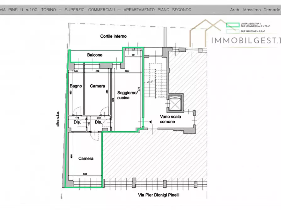Immagine 5 di Appartamento in vendita  in Via Pierdionigi Pinelli a Torino