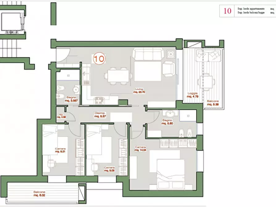 Immagine 9 di Attico in vendita  in Via Giovanni Palmiri a Rimini