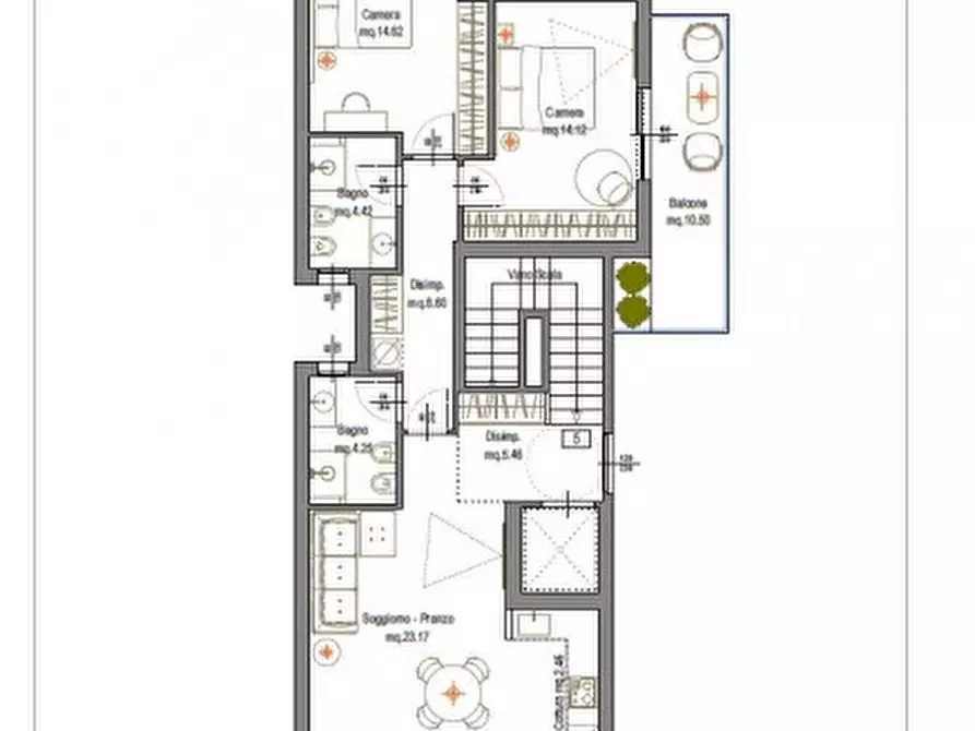 Immagine 7 di Attico in vendita  in viale Malta a Riccione