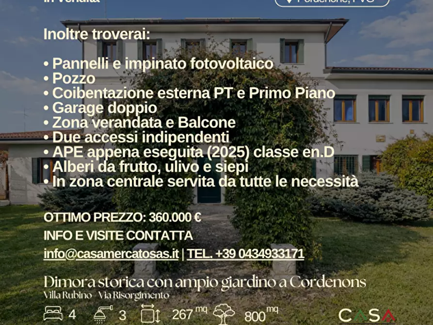 Immagine 2 di Villa in vendita  in via risorgimento a Cordenons