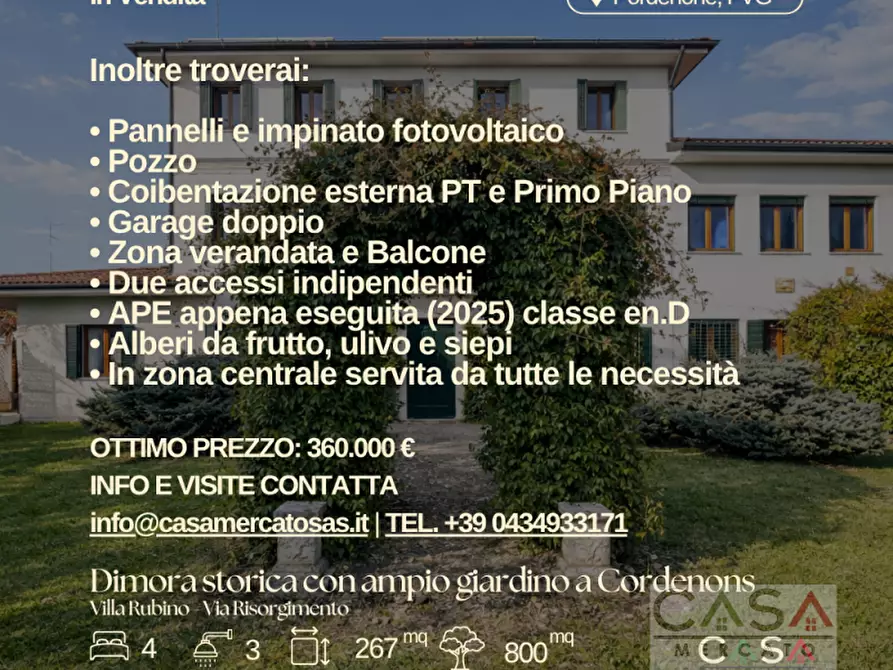 Immagine 2 di Villa in vendita  in via risorgimento a Cordenons