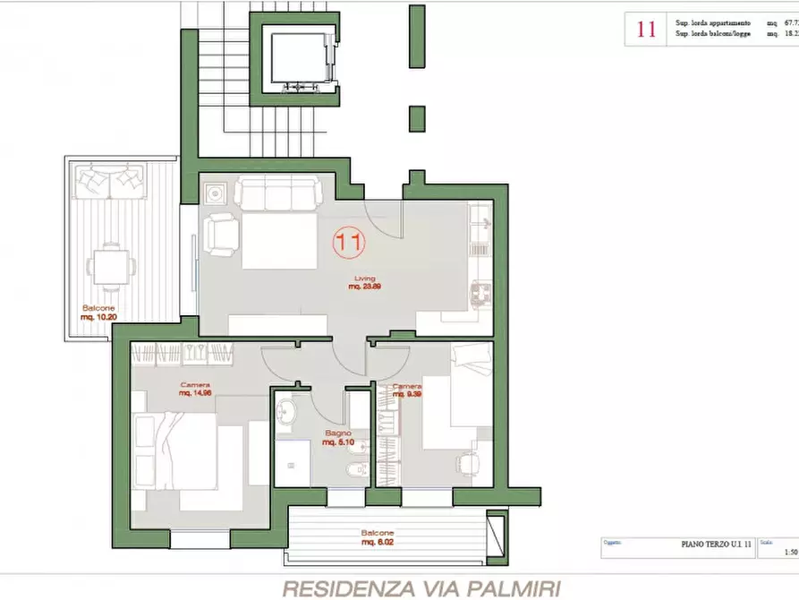 Immagine 9 di Appartamento in vendita  in Via Giovanni Palmiri a Rimini