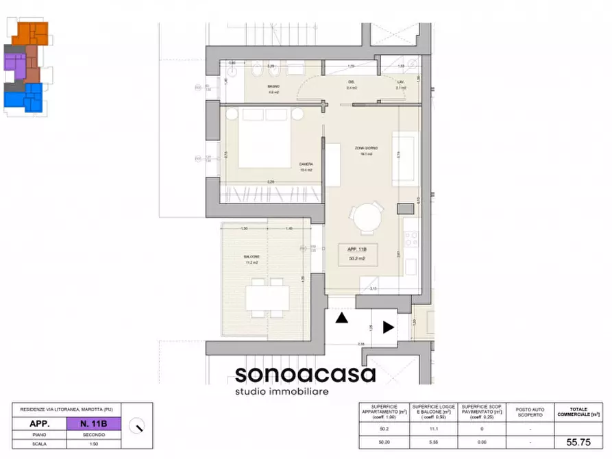 Immagine 2 di Appartamento in vendita  in via Litoranea, 186 a Mondolfo