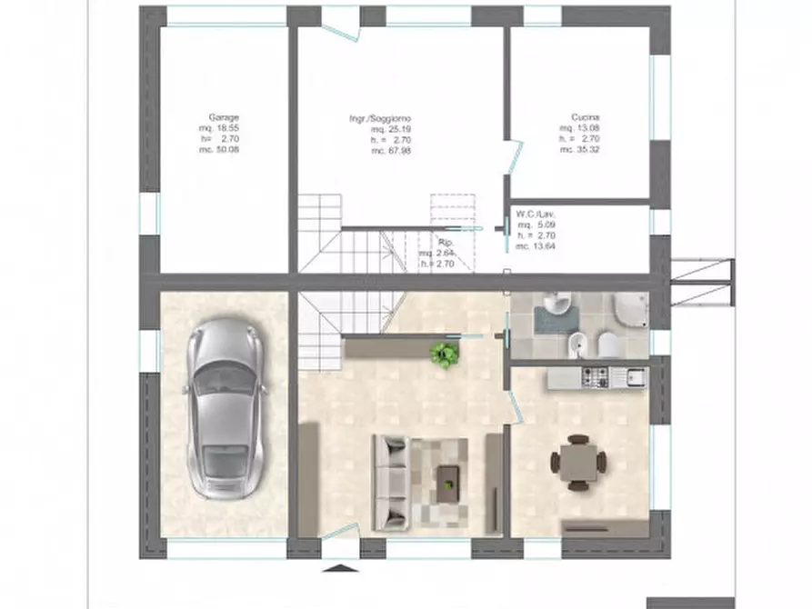 Immagine 2 di Casa bifamiliare in vendita  a Veggiano