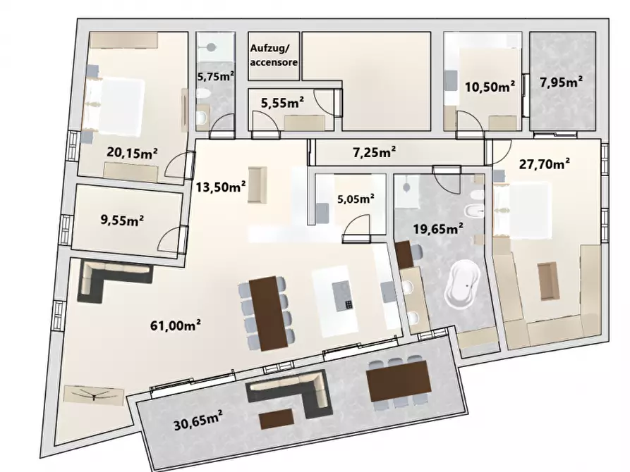 Immagine 11 di Attico in vendita  in Mühlgasse - Via Molini a Termeno Sulla Strada Del Vino .Tramin An Der.