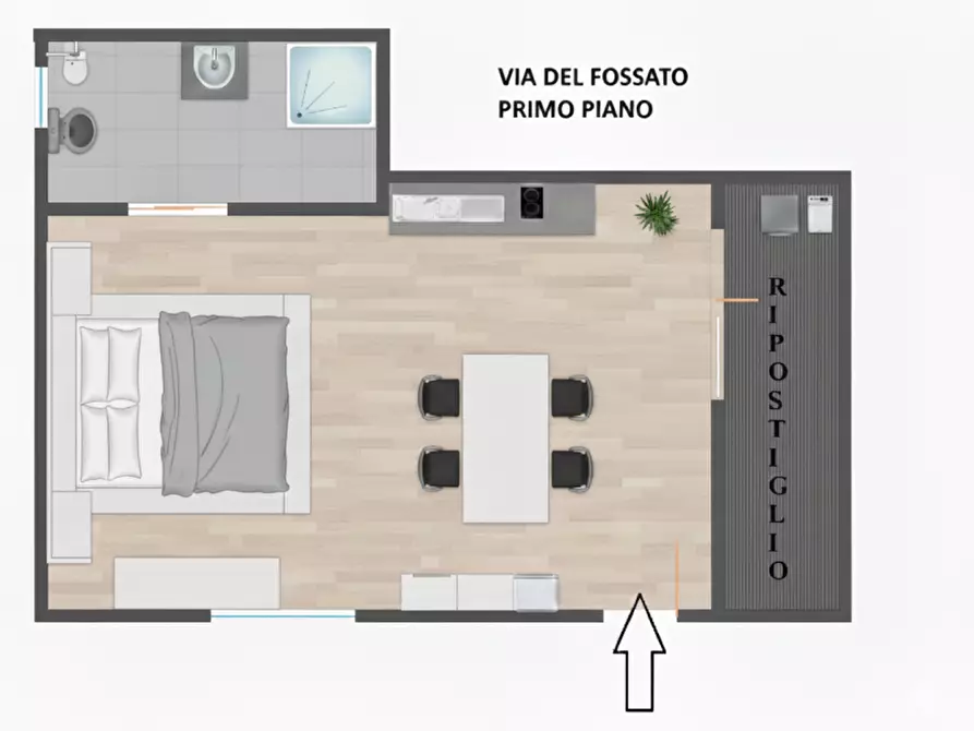 Immagine 14 di Monolocale in vendita  in Via del Fossato a Bologna