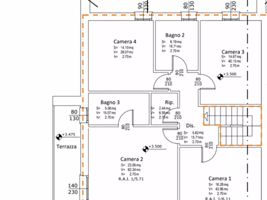 Immagine 6 di Casa bifamiliare in vendita  in Via Caboto a Selvazzano Dentro