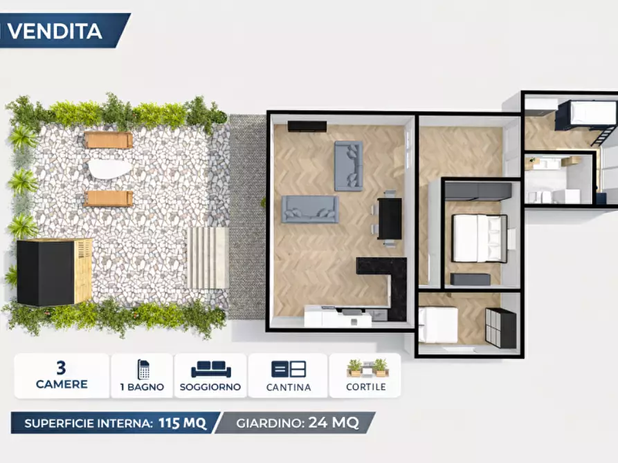 Immagine 2 di Appartamento in vendita  in via dei colli a Carpenedolo