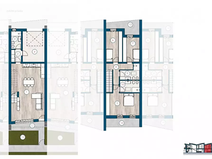 Immagine 39 di Villetta a schiera in vendita  in vis vigonovese a Padova