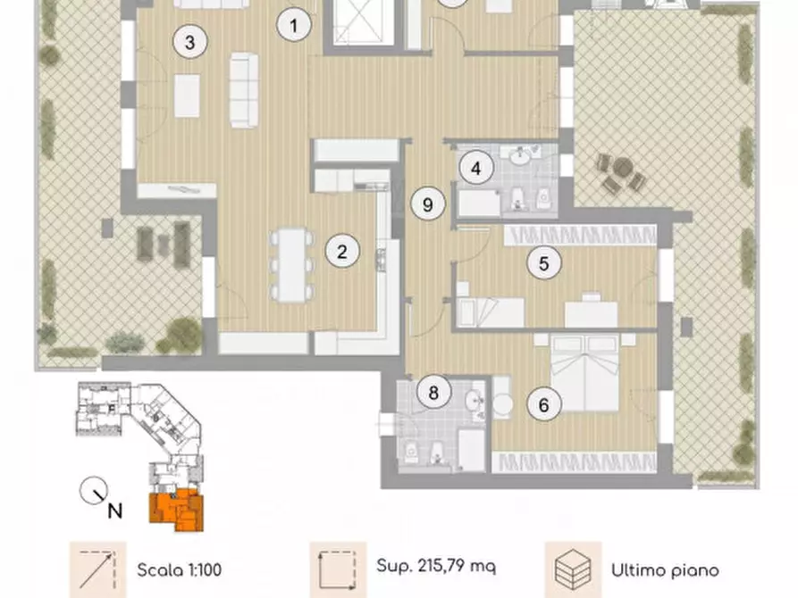 Immagine 11 di Attico in vendita  in Via Divisione Folgore 9/C a Vicenza