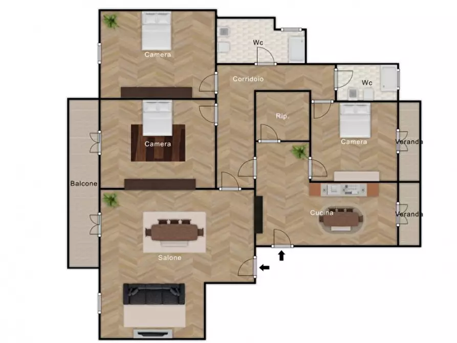 Immagine 13 di Appartamento in vendita  in Via del Quarnaro a Palermo