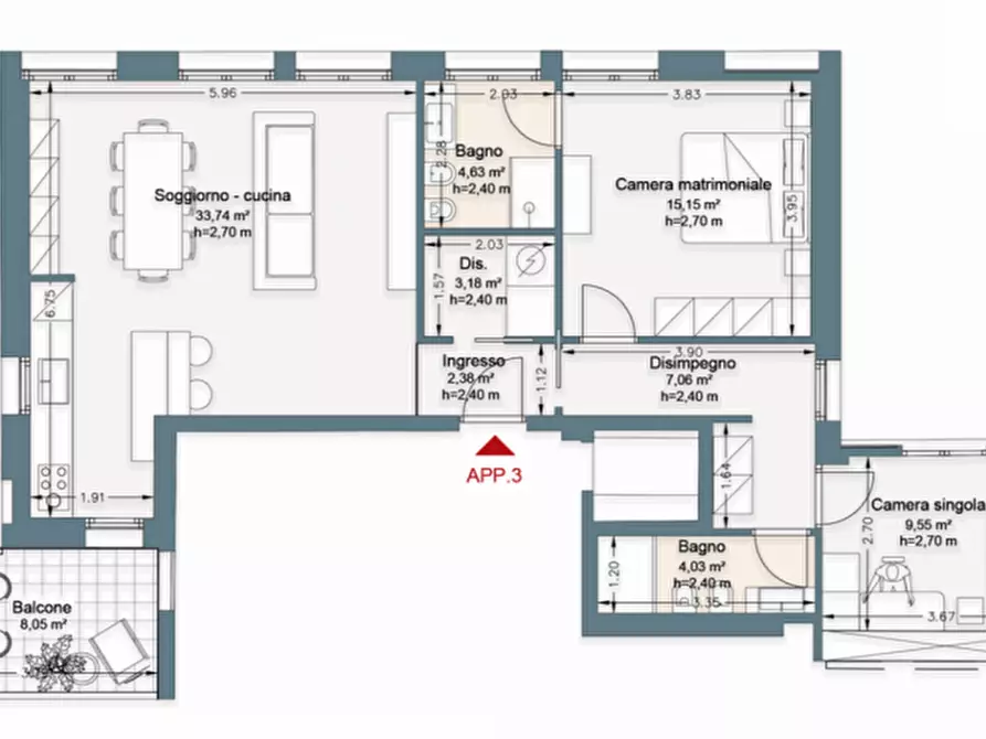 Immagine 27 di Appartamento in vendita  in VIALE GRAMSCI a Firenze