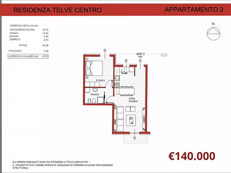 Immagine 2 di Appartamento in vendita  in Via Santa Giustina a Telve