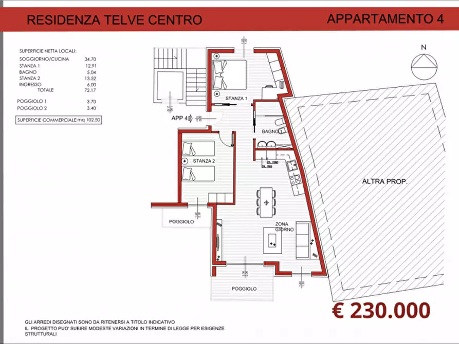 Immagine 3 di Appartamento in vendita  in Via Santa Giustina a Telve