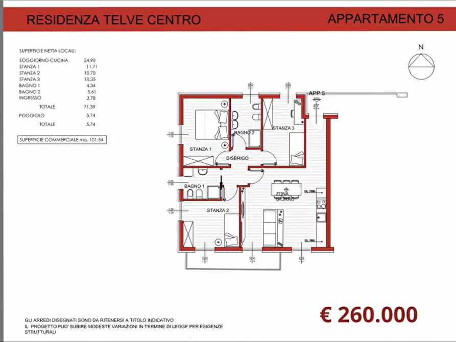 Immagine 4 di Appartamento in vendita  in Via Santa Giustina a Telve