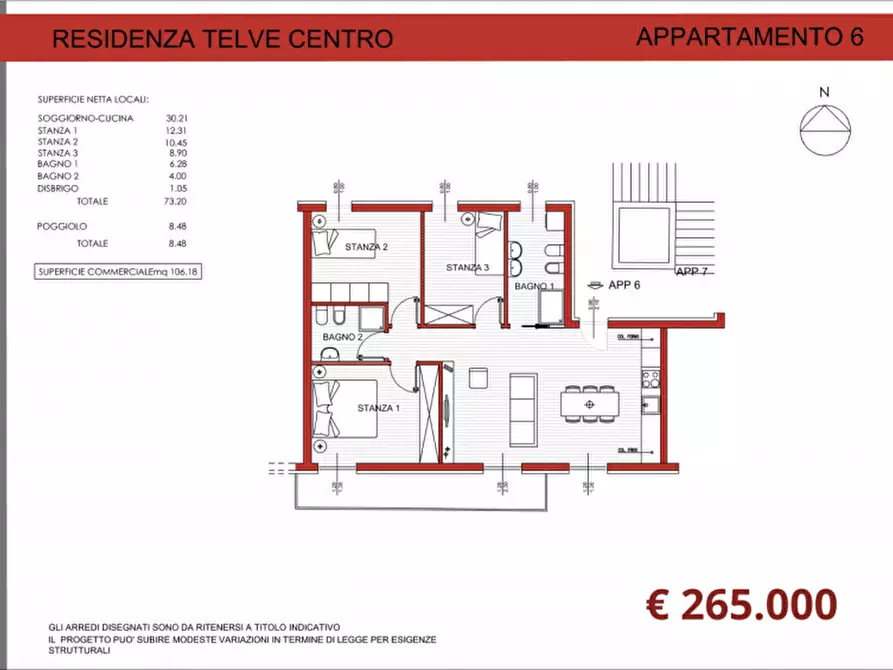 Immagine 5 di Appartamento in vendita  in Via Santa Giustina a Telve