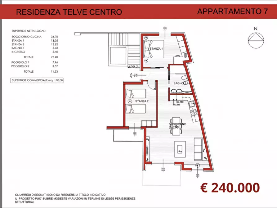 Immagine 6 di Appartamento in vendita  in Via Santa Giustina a Telve