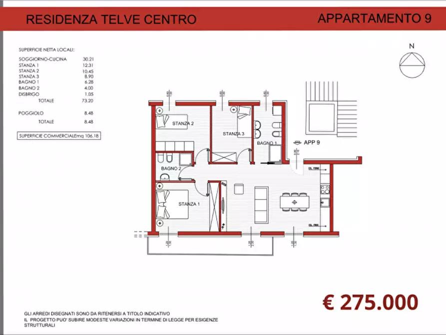 Immagine 7 di Appartamento in vendita  in Via Santa Giustina a Telve