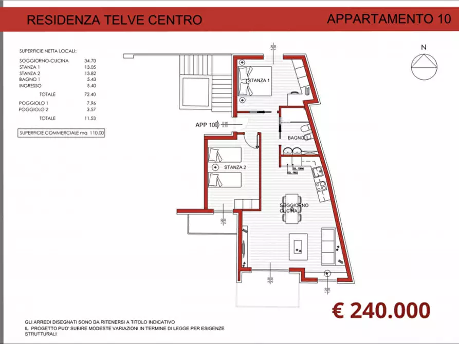 Immagine 8 di Appartamento in vendita  in Via Santa Giustina a Telve