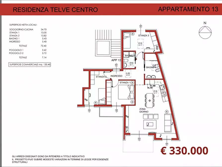 Immagine 11 di Appartamento in vendita  in Via Santa Giustina a Telve