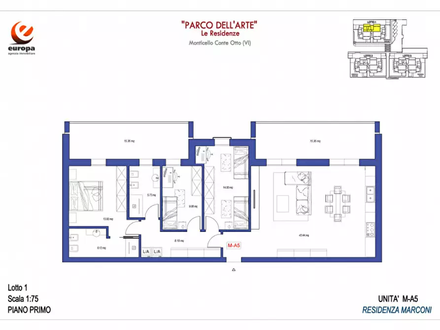 Immagine 2 di Appartamento in vendita  in Via Revoloni a Monticello Conte Otto