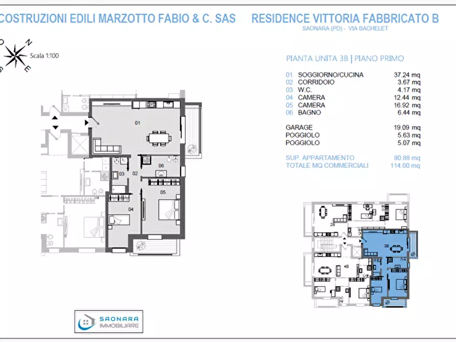 Immagine 9 di Appartamento in vendita  in Via Bachelet a Saonara