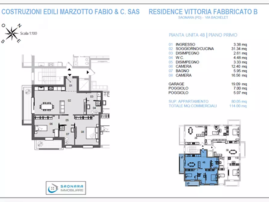 Immagine 9 di Appartamento in vendita  in Via Bachelet a Saonara