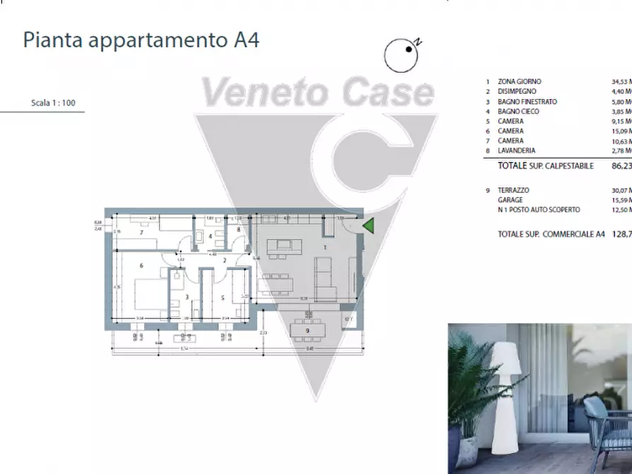 Immagine 11 di Appartamento in vendita  in Via Negroponte a Padova