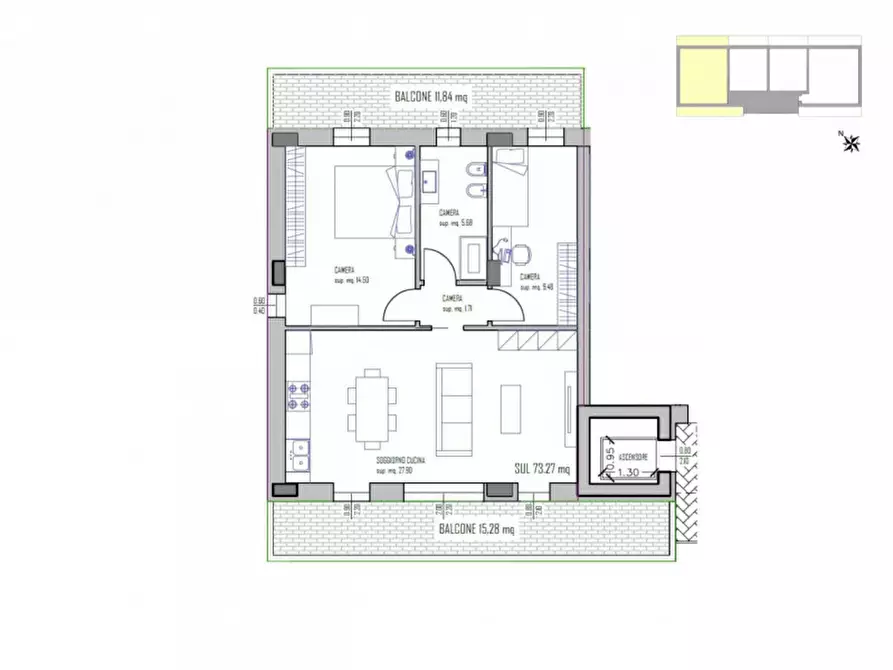 Immagine 2 di Appartamento in vendita  in Via Indipendenza, 3 a Mondolfo
