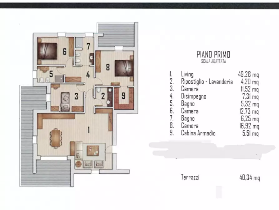 Immagine 2 di Appartamento in vendita  a Cittadella