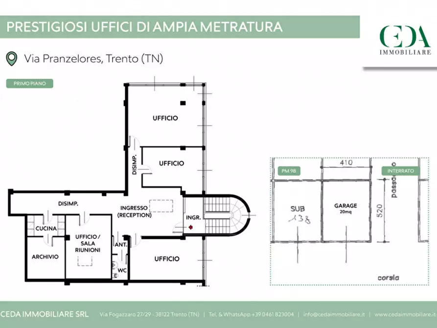 Immagine 33 di Ufficio in vendita  in Via Antonio Pranzelores a Trento