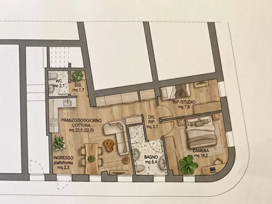 Immagine 1 di Appartamento in vendita  in via andrea costa 55 a Venezia
