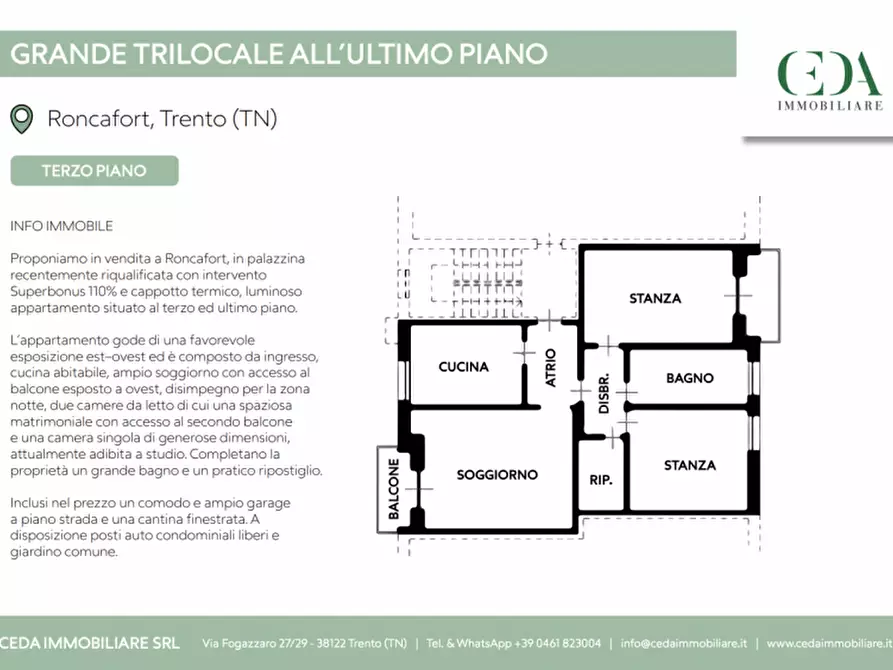 Immagine 16 di Appartamento in vendita  in località roncafort 14 a Trento