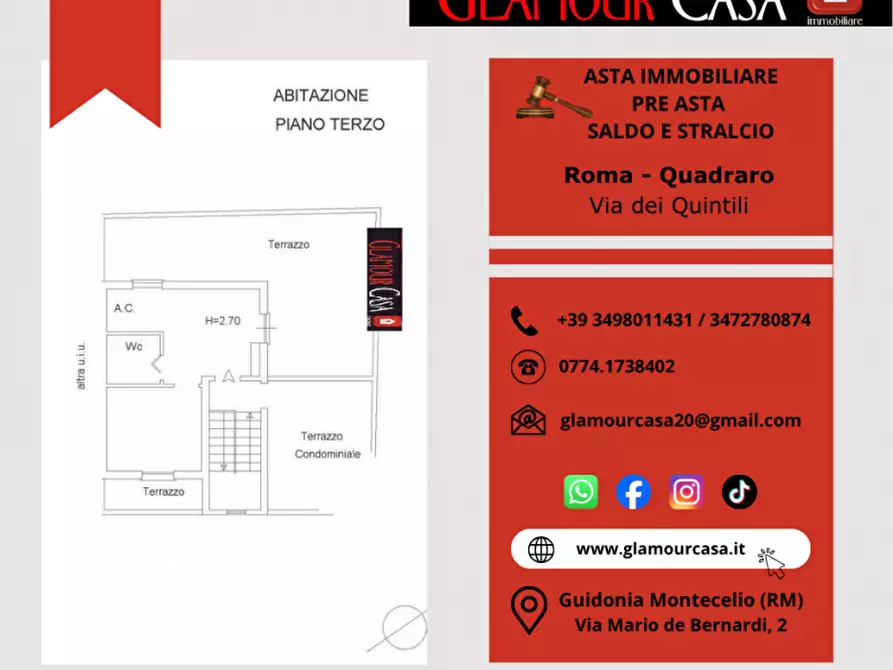 Immagine 6 di Appartamento in vendita  in Via dei Quintili a Roma