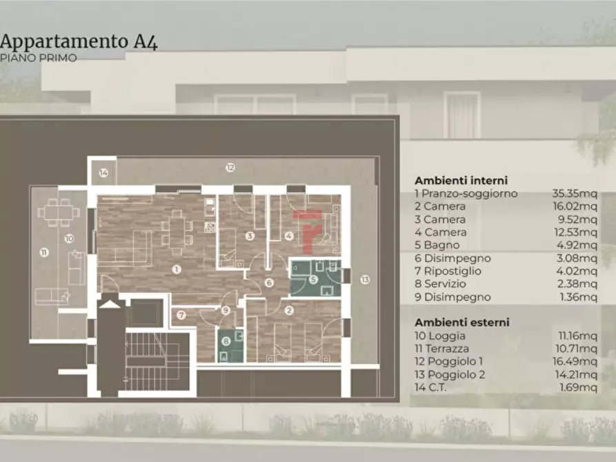 Immagine 2 di Appartamento in vendita  a Casalserugo