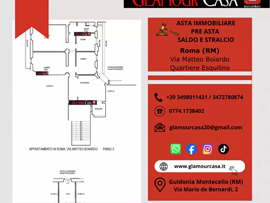 Immagine 5 di Appartamento in vendita  in Via Matteo Boiardo a Roma