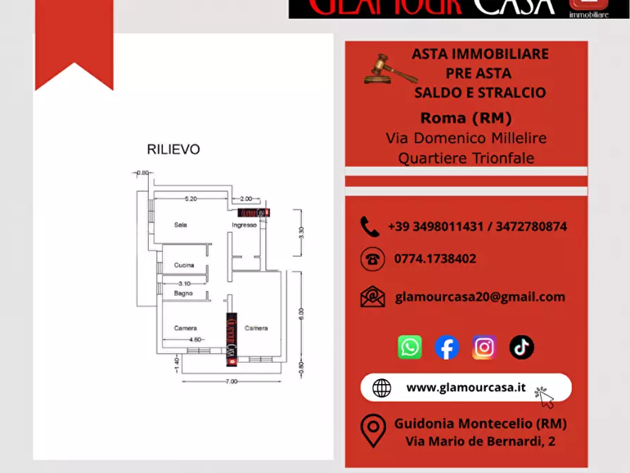 Immagine 5 di Appartamento in vendita  in Via Domenico Millelire a Roma