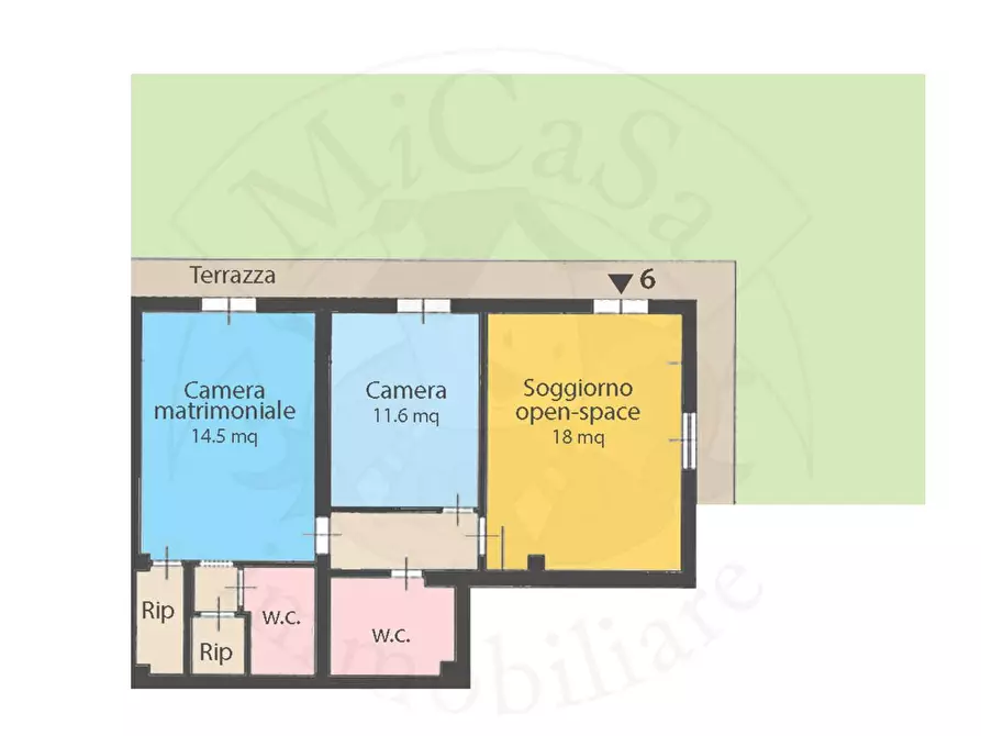 Immagine 5 di Appartamento in vendita  in via delle orchidee a Pisa