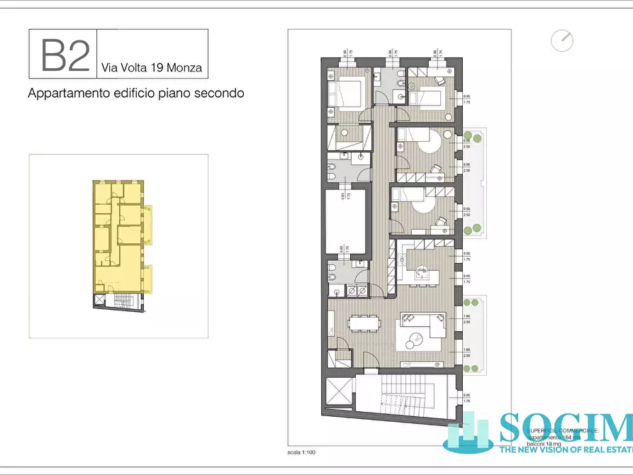 Immagine 10 di Attico in vendita  in Via Volta a Monza