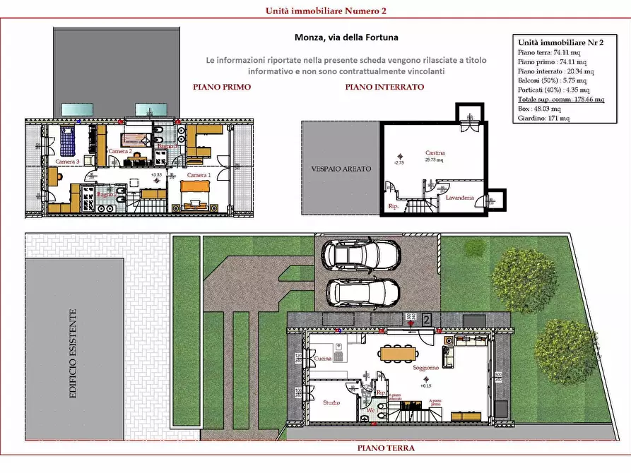 Immagine 5 di Villa in vendita  in Via della Fortuna a Monza