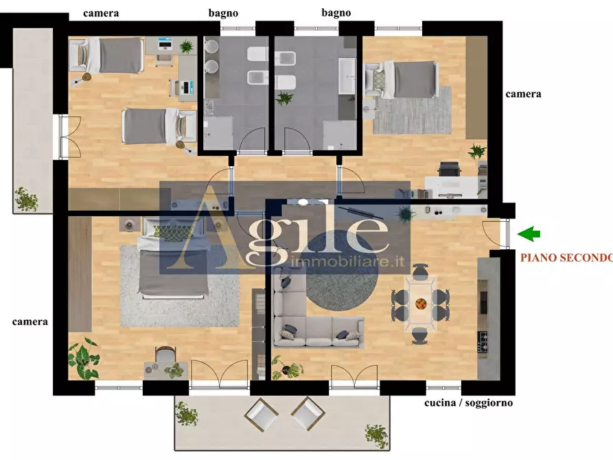 Immagine 8 di Appartamento in vendita  in via Marconi a Castorano